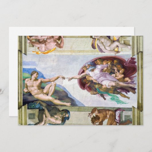 Michelangelo - Aanmaak van Adam, Sistine Chapel's Kaart (Voorkant / Achterkant)