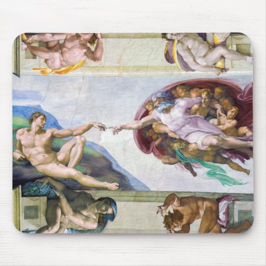 Michelangelo - Aanmaak van Adam, Sistine Chapel's Muismat (Voorkant)