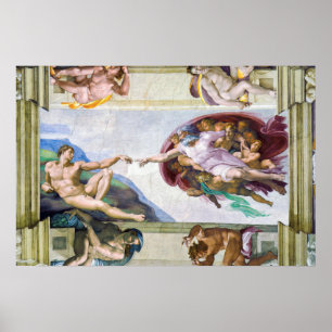 Michelangelo - Aanmaak van Adam, Sistine Chapel's Poster
