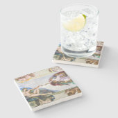 Michelangelo - Aanmaak van Adam, Sistine Chapel's Stenen Onderzetter (Zijkant)