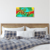 Michelangelo Abstracte schepping van Adam (kleurri Canvas Afdruk (Insitu (Slaapkamer))