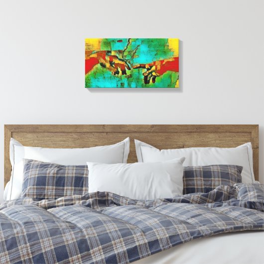 Michelangelo Abstracte schepping van Adam (kleurri Canvas Afdruk (Insitu (Slaapkamer))