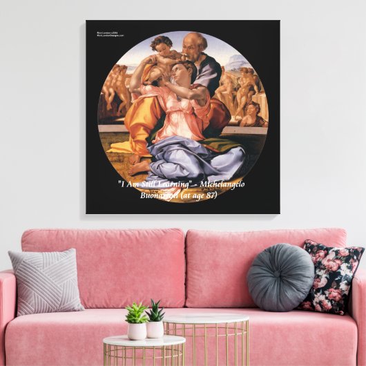 Michelangelo Art & Famous "Learning" Citaat Canvas Afdruk (Insitu (Woonkamer))