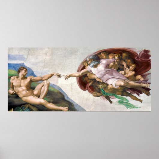 Michelangelo Buonarroti is de schepping van Adam Poster (Voorkant)