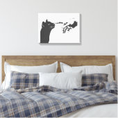 Michelangelo Cat - Kies achtergrondkleur Canvas Afdruk (Insitu (Slaapkamer))