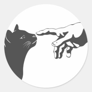 Michelangelo Cat - Kies achtergrondkleur Ronde Sticker