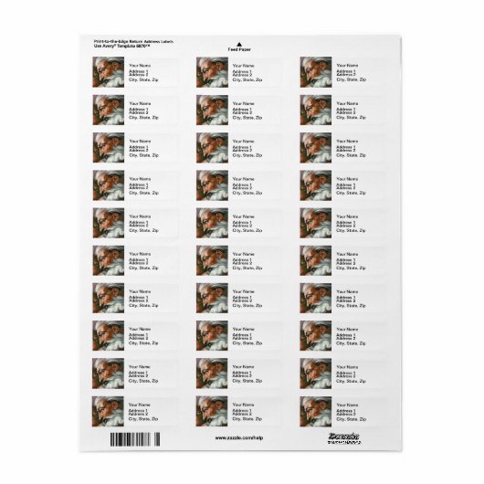 Michelangelo Creatie Adam God Art Etiket (Full Sheet)