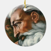 Michelangelo Creatie Adam God Art Keramisch Ornament (Achterkant)