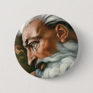 Michelangelo Creatie Adam God Art Ronde Button 5,7 Cm