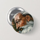 Michelangelo Creatie Adam God Art Ronde Button 5,7 Cm (Voorkant /achterkant)