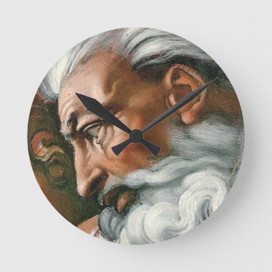 Michelangelo Creatie Adam God Art Ronde Klok (Voorkant)
