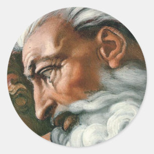 Michelangelo Creatie Adam God Art Ronde Sticker