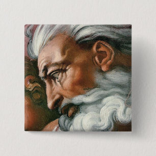 Michelangelo Creatie Adam God Art Vierkante Button 5,1 Cm