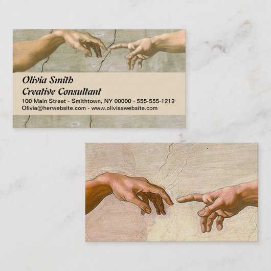 Michelangelo Creatie Adam God Art Visitekaartje (Voorkant / Achterkant)