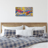 Michelangelo Creatie van Adam Abstract en kleurrij Canvas Afdruk (Insitu (Slaapkamer))