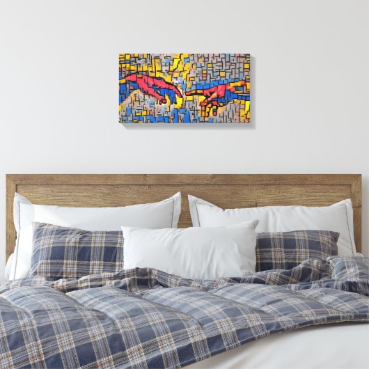 Michelangelo Creatie van Adam Abstract en kleurrij Canvas Afdruk (Insitu (Slaapkamer))