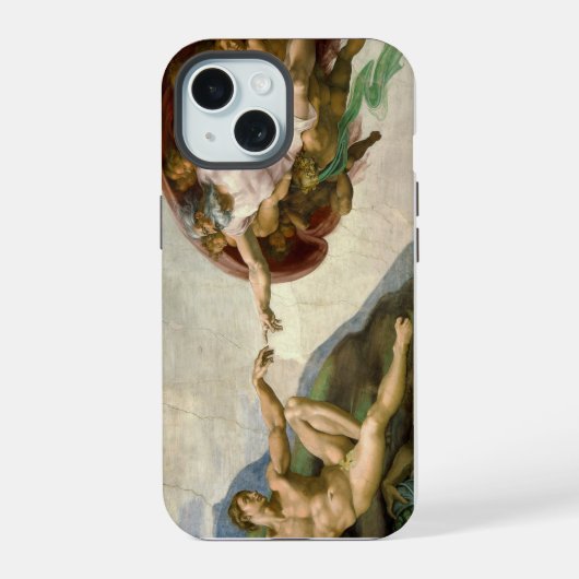 Michelangelo Creatie van Adam Art iPhone 15 Hoesje (Achterkant)