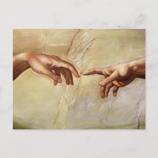 Michelangelo Creatie van Adam Sistine Chapel Briefkaart (Voorkant)