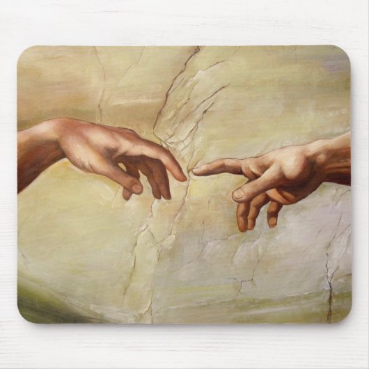 Michelangelo Creatie van Adam Sistine Chapel Muismat (Voorkant)