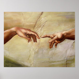 Michelangelo Creatie van Adam Sistine Chapel Poster