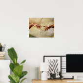 Michelangelo Creatie van Adam Sistine Chapel Poster (Thuiskantoor)