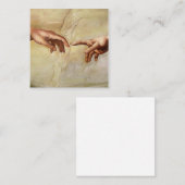 Michelangelo Creatie van Adam Sistine Chapel Vierkante Visitekaartje (Voorkant / Achterkant)