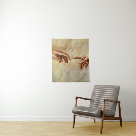 Michelangelo Creatie van Adam Sistine Chapel Wandkleed (In situ)