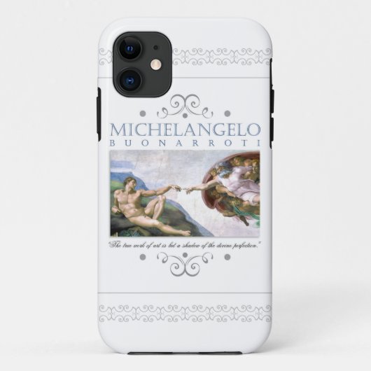 Michelangelo Creatie van Man dat met Citaat schild Case-Mate iPhone Case (Achterkant)