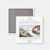 Michelangelo Creatie van Man dat met Citaat schild Magneet (Voorkant / Achterkant)