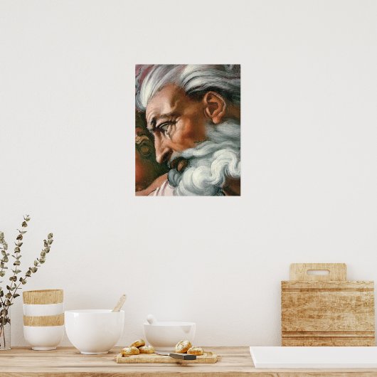 Michelangelo Creation Adam God Poster (Keuken)