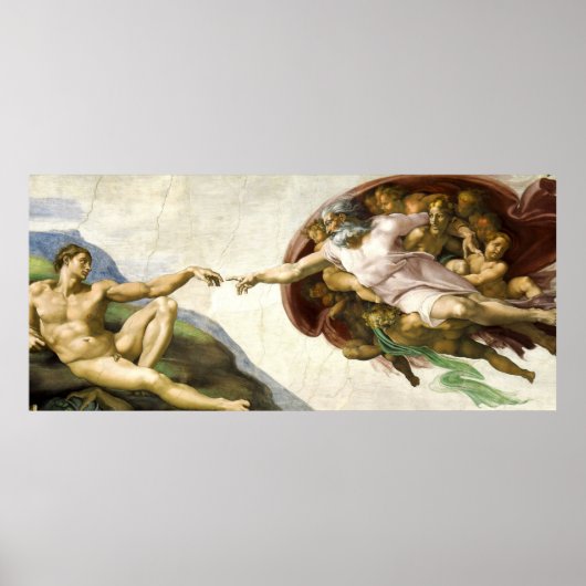 MICHELANGELO - De creatie van Adam 1512 Poster (Voorkant)