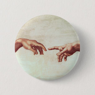Michelangelo Hands Ronde Button 5,7 Cm
