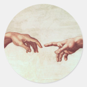 Michelangelo Hands Ronde Sticker