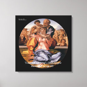 Michelangelo Kunst & beroemde "leren" citaat Canvas Afdruk