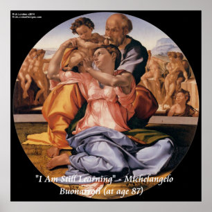 Michelangelo Kunst & beroemde "leren" quote poster