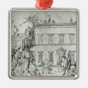 Michelangelo op horseback en bezoekt een kunstenaa metalen ornament