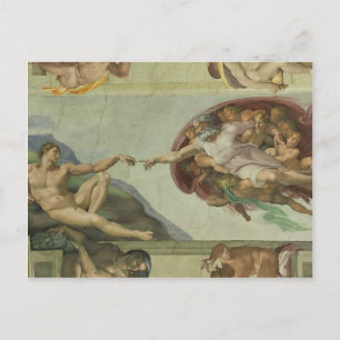 Michelangelo: Schepping van Adam Briefkaart