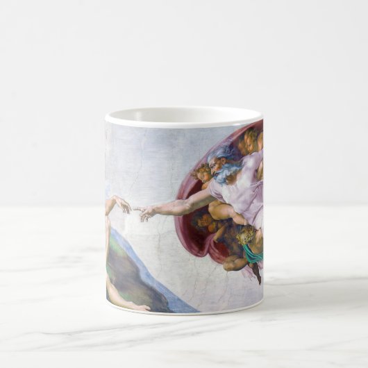 Michelangelo - Schepping van Adam Geïsoleerd Koffiemok (Center)
