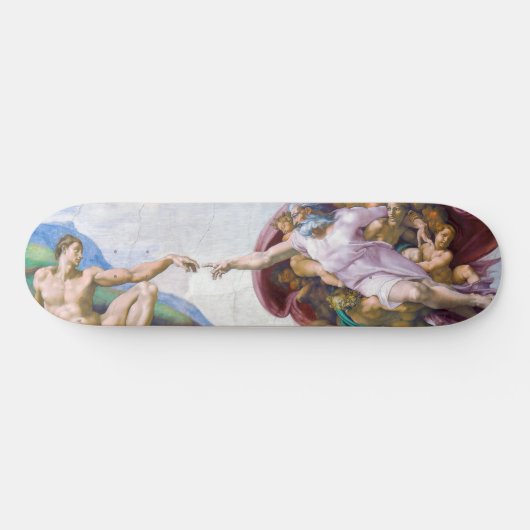 Michelangelo - Schepping van Adam Geïsoleerd Skateboard (Horizontaal)