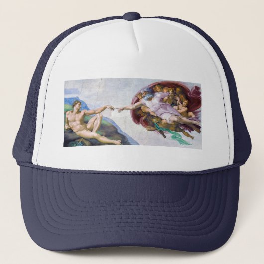 Michelangelo - Schepping van Adam Geïsoleerd Trucker Pet (Voorkant)
