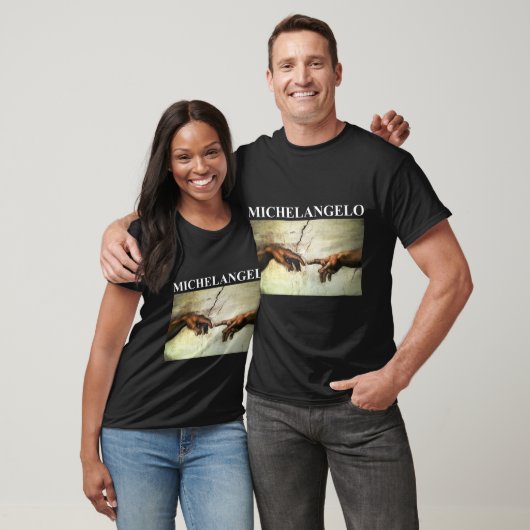 Michelangelo schepping van Adam  kunst T-shirt (Unisex)