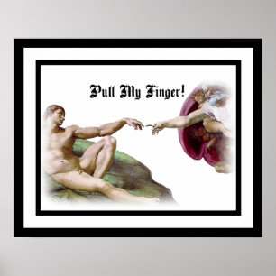Michelangelo - Schepping van de Mens - Trek aan mi Poster