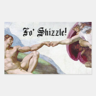 Michelangelo Schepping Van De Mens Vuistslag Fo Sh Rechthoekige Sticker