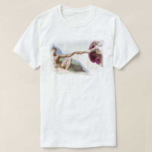 Michelangelo schepping van Man - God Adam Fist Bum T-shirt (Design voorkant)