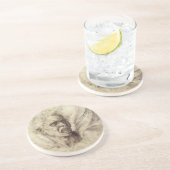 Michelangelo's Damned Soul, hoofd van een Man Zandsteen Onderzetter (Zijkant)