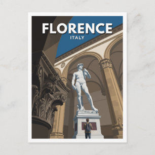 Michelangelo's David onder Renaissancebogen Briefkaart
