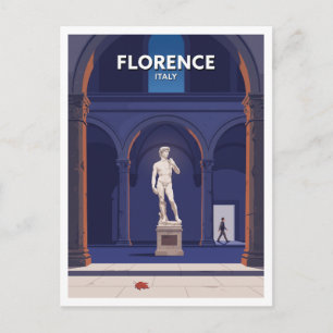Michelangelo's David onder Renaissancebogen Briefkaart