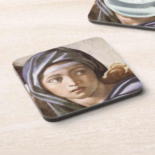 Michelangelo's Delphic Sibyl Onderzetter Set (Linkerzijde)