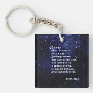 Michelangelo's gedicht over de nacht sleutelhanger