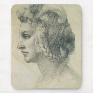 Michelangelo's Ideale Kop van een Vrouw Muismat